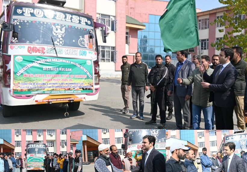 DC Kulgam flags-off farmers on exposure visit