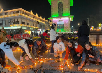 Celebrating the spirit of Diwali at Lal Chowk’s historic Ghanta Ghar with lights, joy, and togetherness.