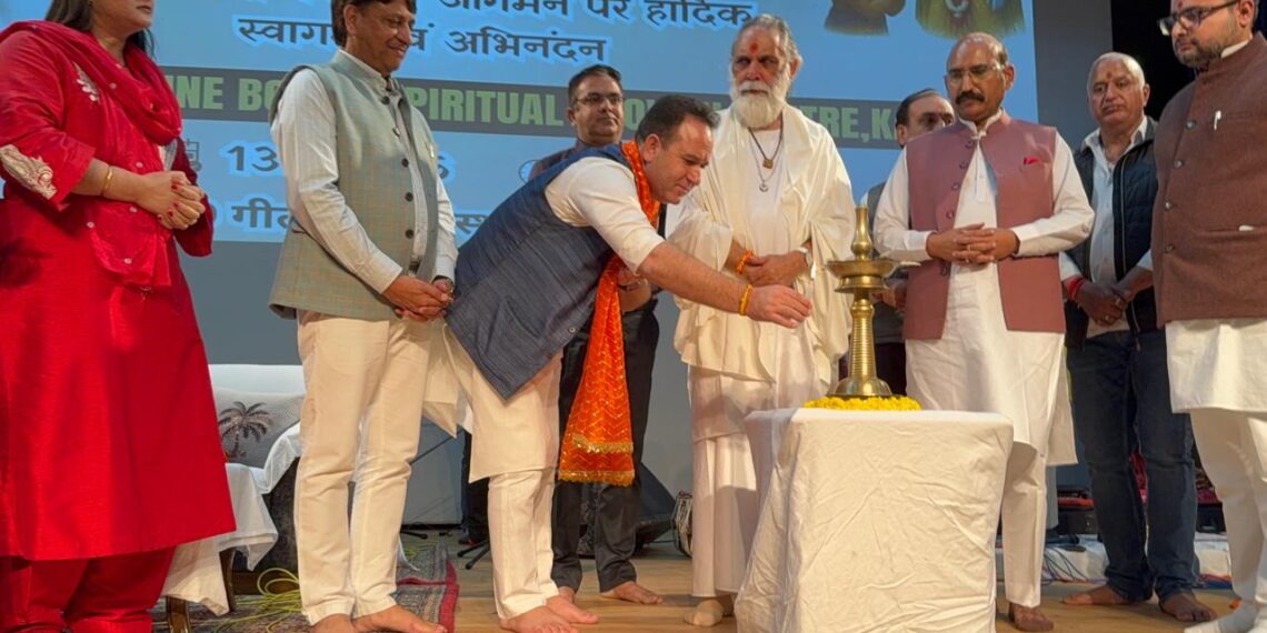 LoP Sharma attends spiritual discourse at Katra