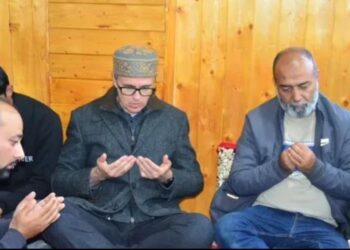 CM Omar visits bereaved family of Journalist Tariq Bhat