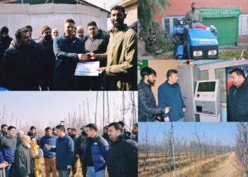 DC Budgam reviews HADP projects, distributes farm machinery