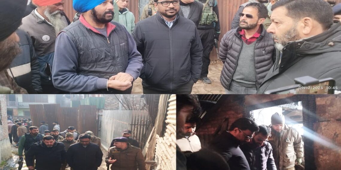 DC Kupwara visits fire-affected family, reviews relief measures