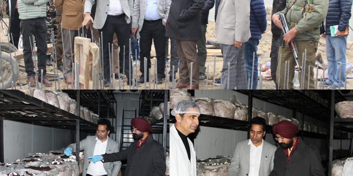 Mission Director HADP, DC inspect compost, Mushroom Units in Doda