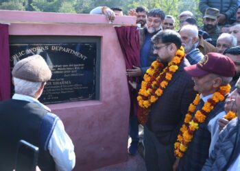 Satish Sharma lays foundation of Key Tawi bridge in Chhamb