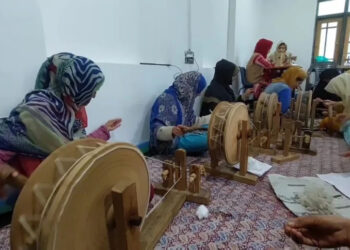 Modern Charkhas installed at all Pashmina Spinning Centres