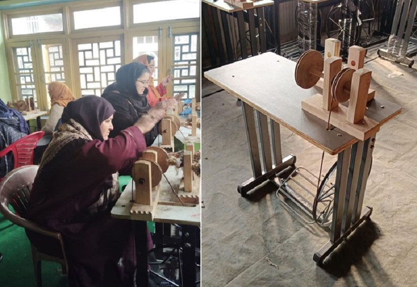 Modern charkhas replace traditional wheels to boost Pashmina spinning in Kashmir