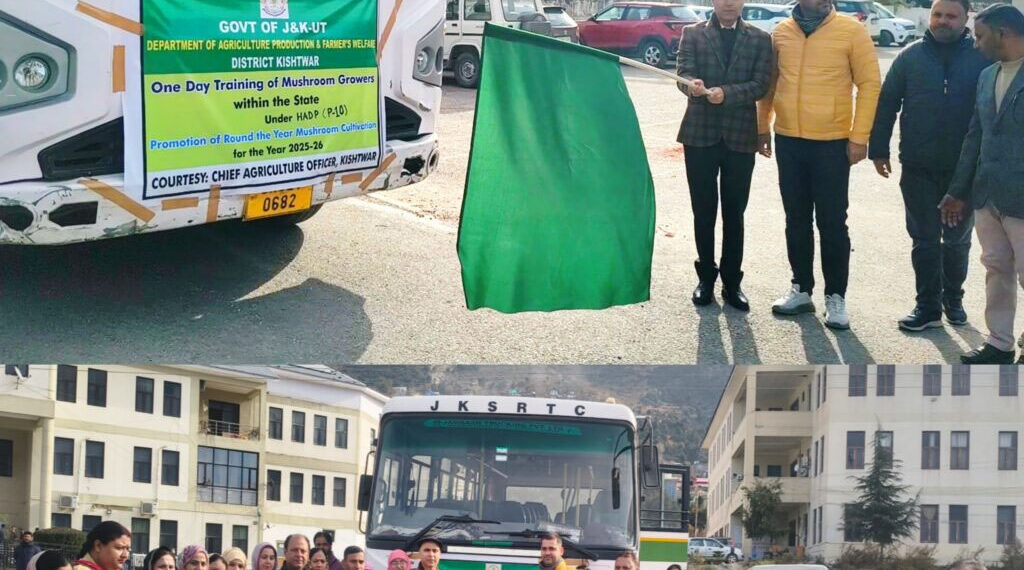 DC flags off Women SHG members for one-day mushroom cultivation training in Kishtwar