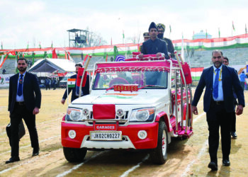 Divisional Commissioner Kashmir leads full dress rehearsal at Bakshi Stadium Srinagar ahead of Republic Day