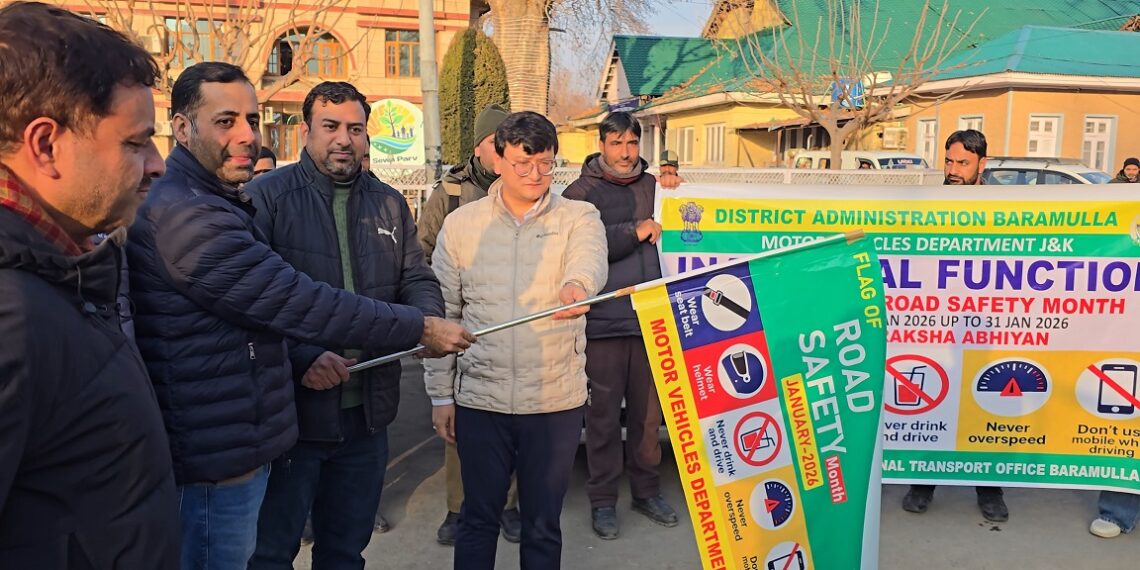 DC Baramulla flags off road safety awareness rally