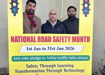 Selfie booth at DC Office Kishtwar promotes road safety awareness