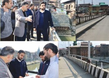 DC Srinagar reviews fencing along Old Zaina Kadal, Aali Kadal, new Zaina Kadal bridges