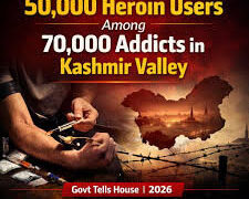 === GOVT INFORMS HOUSE ===   50,000 heroin users among 70,000 addicts in Valley