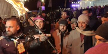 === 6th edition of Khelo India Winter Games ===  LG Sinha inaugurates Laser and Mashaal show in Gulmarg