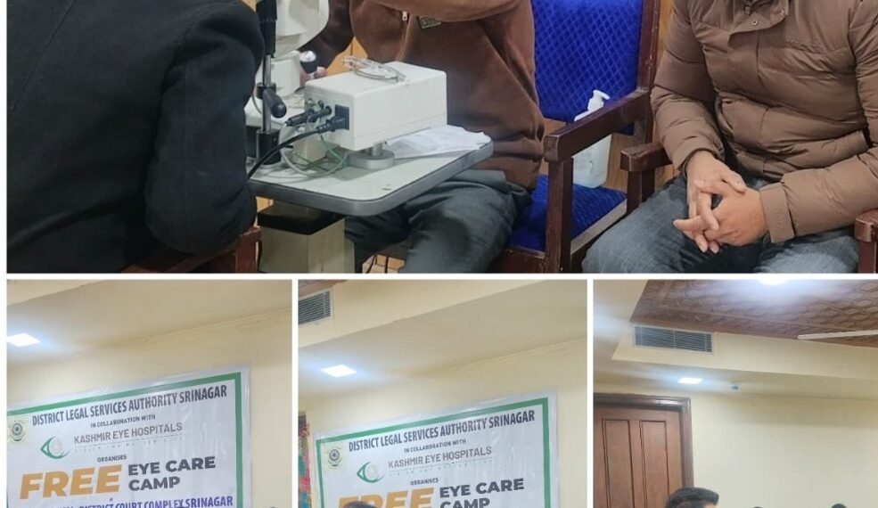 Free Eye Medical Camp organised for advocates, Litigants at district court Srinagar 