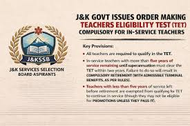 J&K teachers may face compulsory retirement if TET not cleared