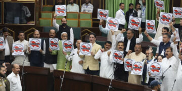 BJP MLAs protest, seek NLU in Jammu