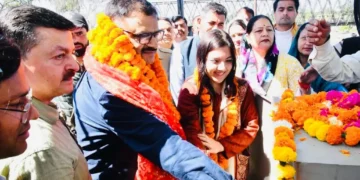 Rana inaugurates water release into Ranbir Canal