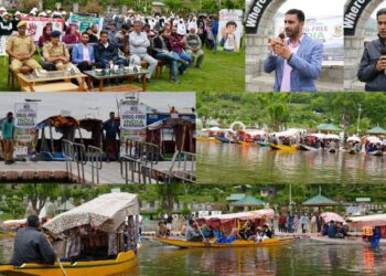 Shikara rally held at Manasbal Lake
