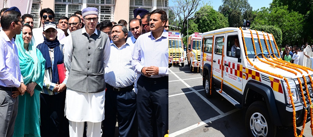 CM Omar flags off ambulances, healthcare equipment