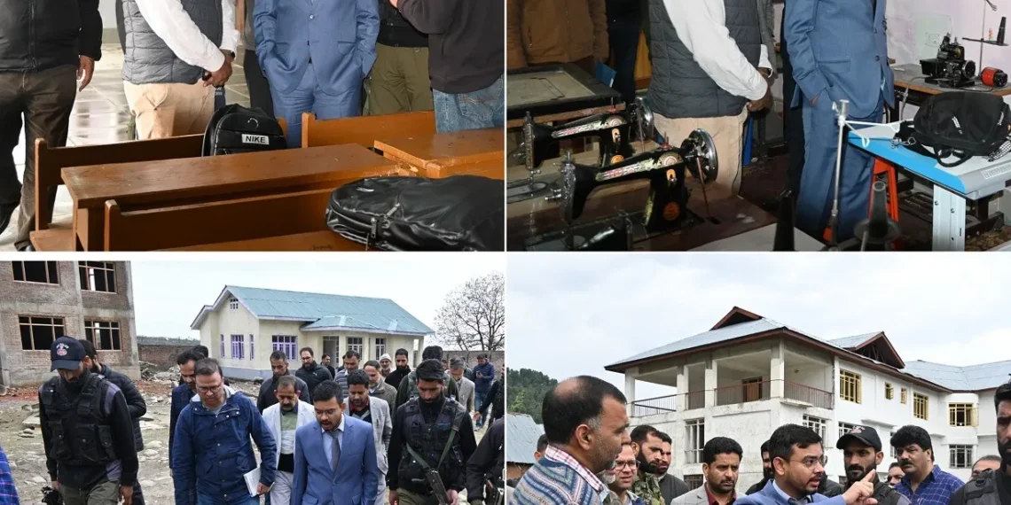 DC Kulgam visits EMRS Tangmarg, reviews progress on hostel, principal’s residence
