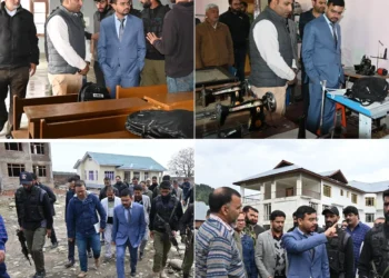 DC Kulgam visits EMRS Tangmarg, reviews progress on hostel, principal’s residence
