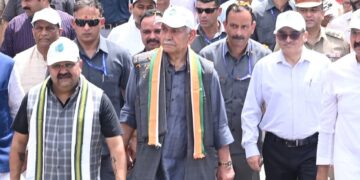 Lieutenant Governor Manoj Sinha flags off Padyatra from MA Stadium Jammu on Saturday as he launches historic mass movement for drug-free Jammu & Kashmir