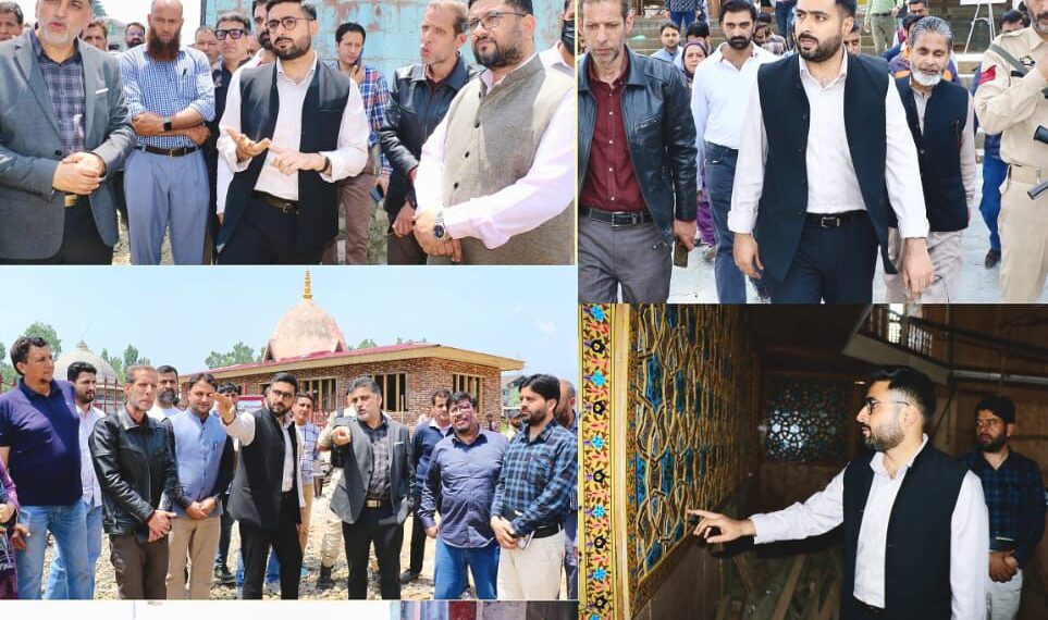 DC Srinagar inspects renovation, upgradation works on Vicharnag Temple, Khankah-e-Naqshband Sahib (RA)