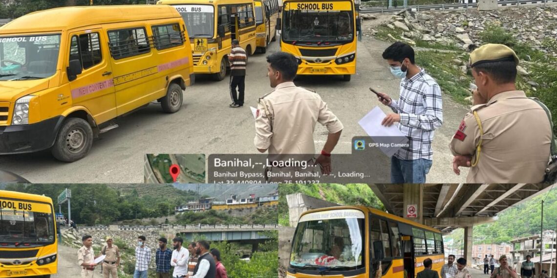 MVD Ramban conducts safety audit of school transport in Banihal