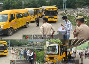 MVD Ramban conducts safety audit of school transport in Banihal