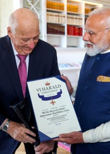=== ‘Grand Cross of the Royal Norwegian Order of Merit’ ===  PM Modi conferred Norway’s Highest Civilian Honour