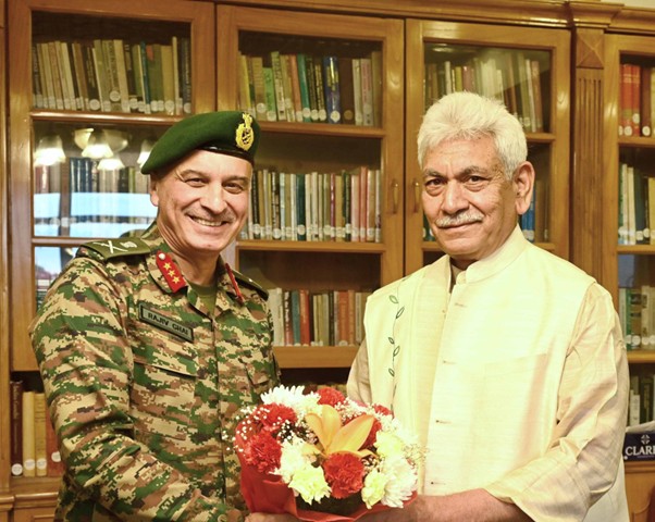 Lt Gen Rajiv Ghai, other delegations call on LG Sinha