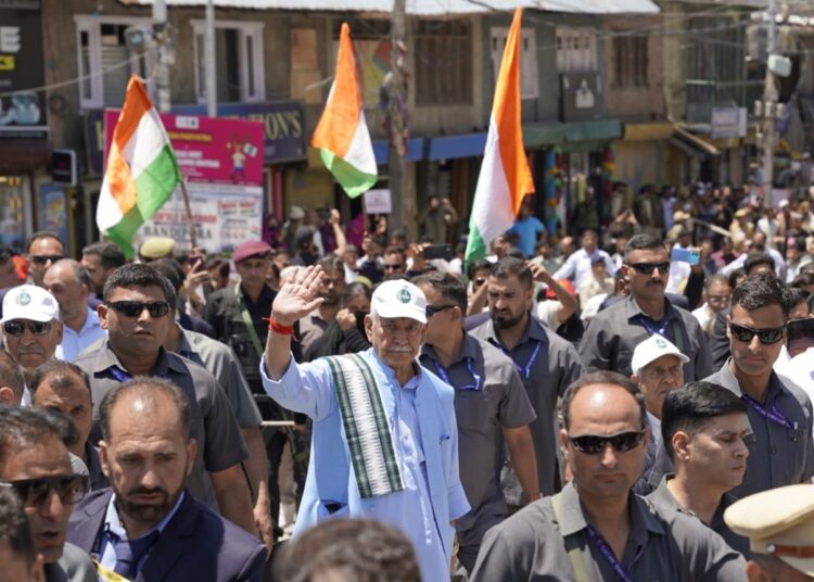 3 columns LEAD  === Nasha Mukt Abhiyan ===  J&K no more safe haven for those profiting from people’s sufferings: LG Sinha  