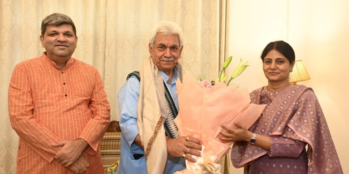 Union MoS Anupriya Patel calls on LG Sinha
