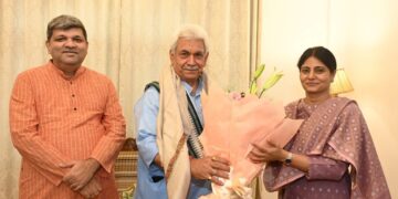 Union MoS Anupriya Patel calls on LG Sinha