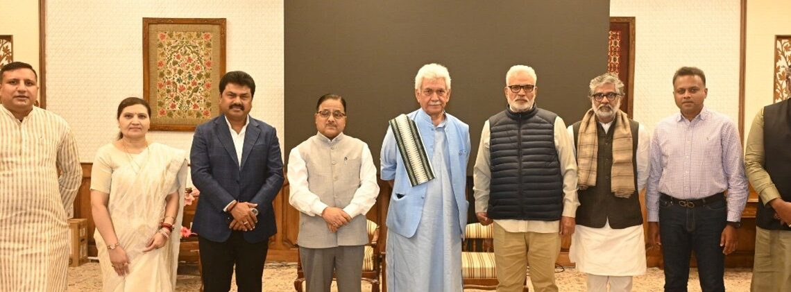 The Parliamentary Standing Committee on Home Affairs headed by Dr Radha Mohan Das Agrawal called on Lieutenant Governor Manoj Sinha at Lok Bhavan on Wednesday
