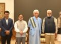 The Parliamentary Standing Committee on Home Affairs headed by Dr Radha Mohan Das Agrawal called on Lieutenant Governor Manoj Sinha at Lok Bhavan on Wednesday