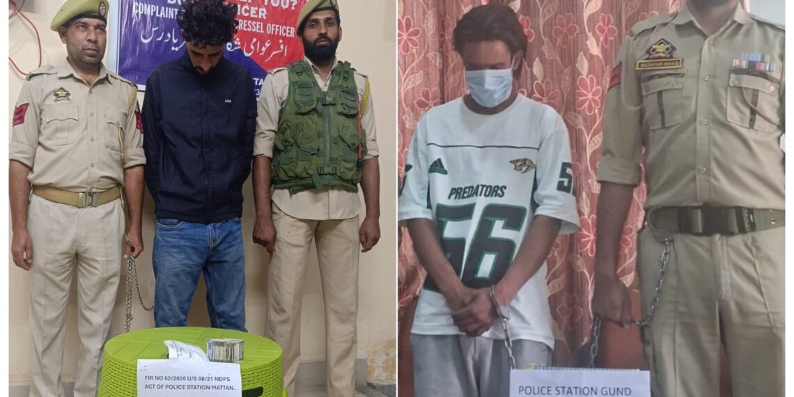 Two drug peddlers arrested in Anantnag, Ganderbal: Police