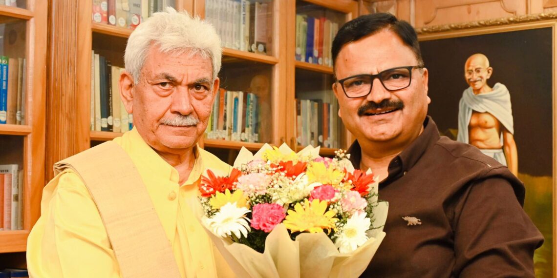 Javed Ahmed Rana, Minister for Jal Shakti, Forest, Ecology & Environment and Tribal Affairs Departments called on Lieutenant Governor Manoj Sinha on Thursday