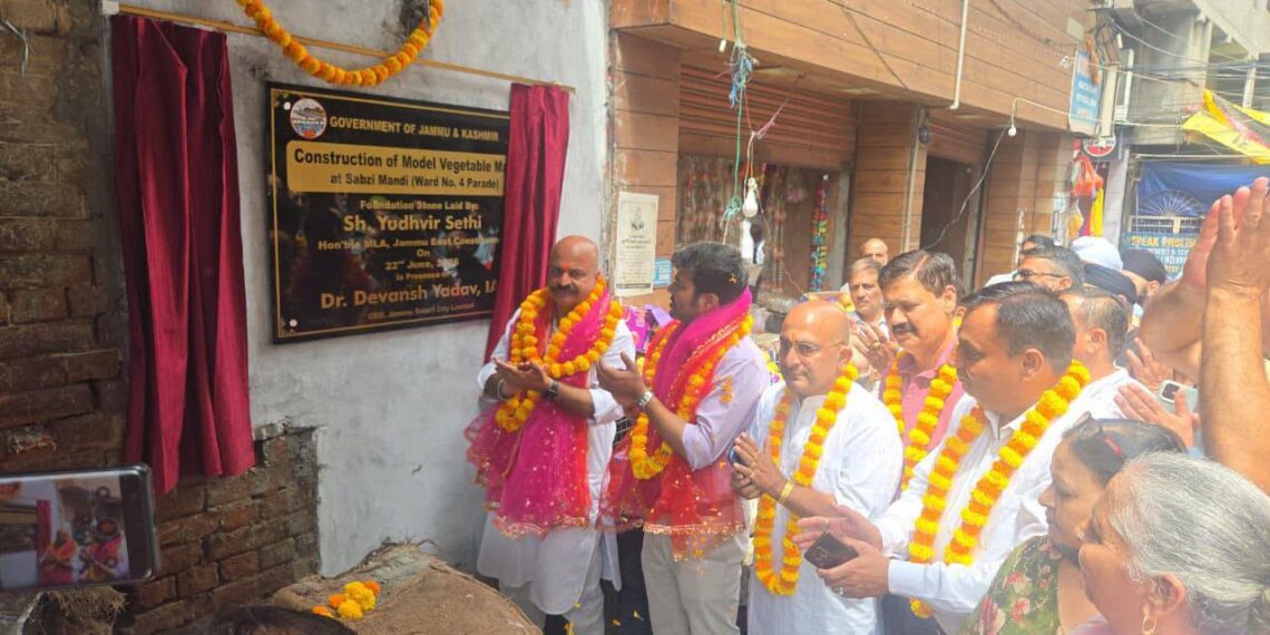 Foundation stone laid for redevelopment of Sabzi Mandi at Parade Jammu