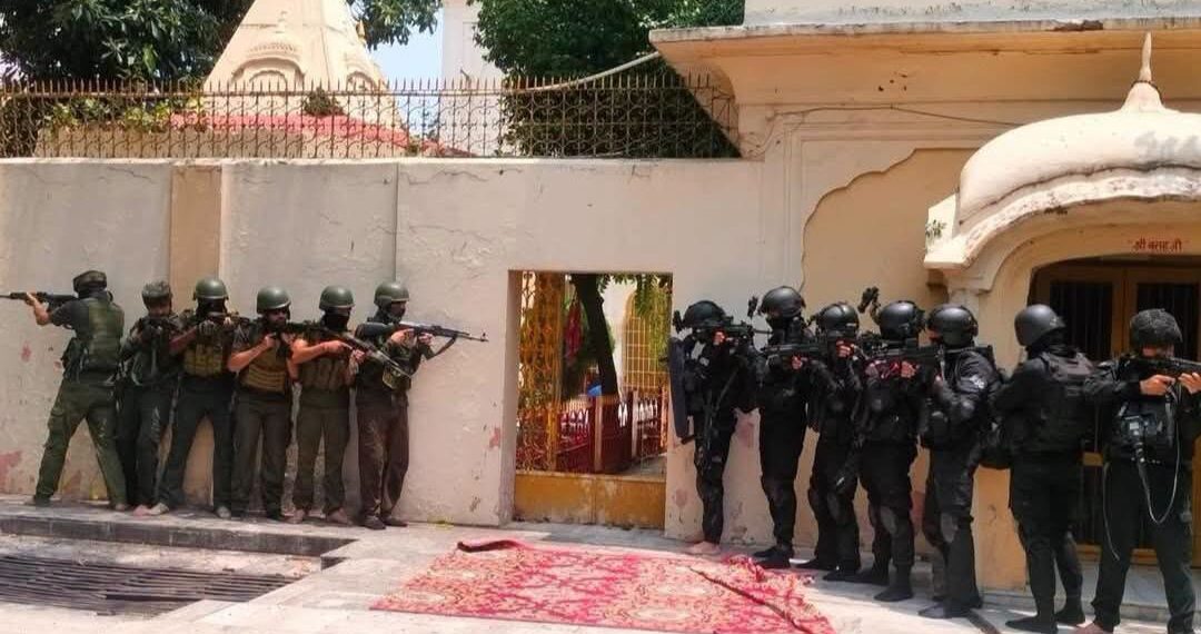 SANJY : SOG, NSG hold joint anti-terror drill at Raghunath Mandir