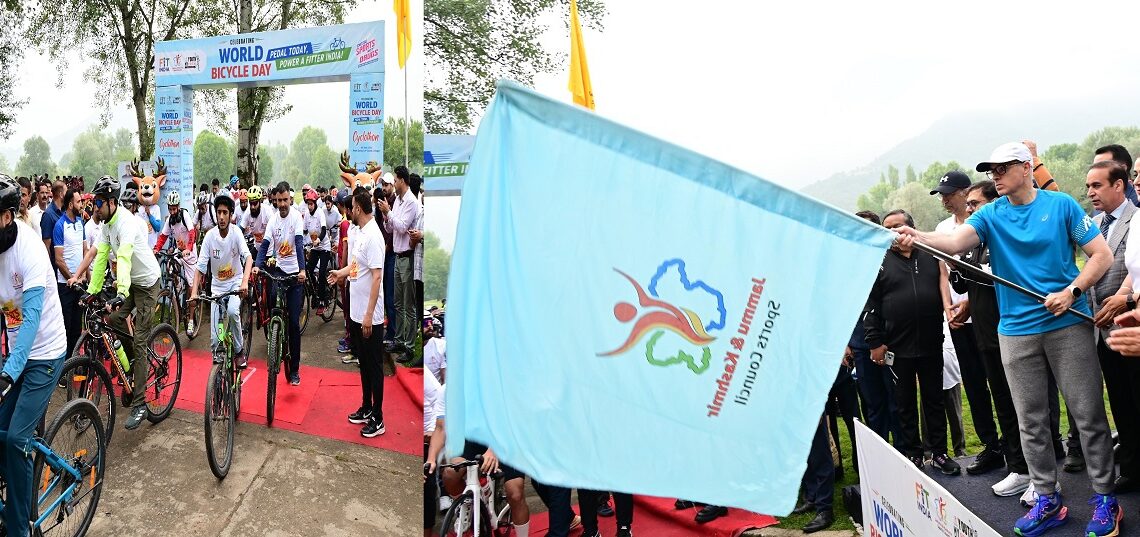 World Bicycle Day : CM Omar flags off Cyclothon