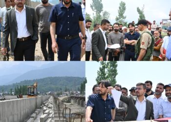 DC Kulgam reviews progress of NH-444, Inspects Brazloo Bridge