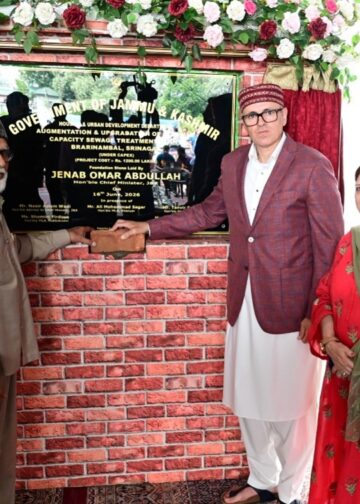 Omar lays foundation stones for two major sewerage infra projects