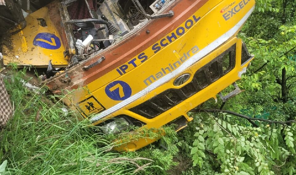 Driver dead, 2 sisters injured as school bus falls into gorge at Chadoora