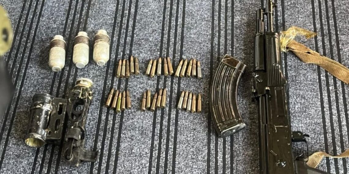 AK-47, hand grenades, UBGL recovered during CASO in Sopore