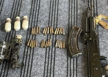 AK-47, hand grenades, UBGL recovered during CASO in Sopore