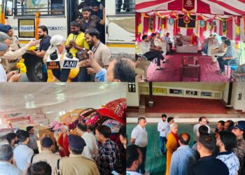 DIG North Kashmir, DC Bandipora, SSP review security, facilities at Shadipora Transit Camp