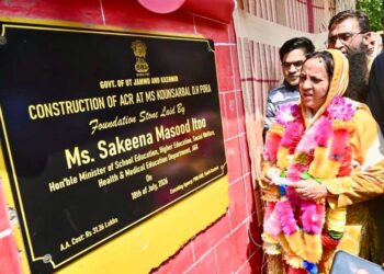Sakeena Itoo lays foundation stone for development projects