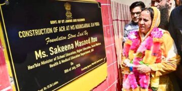 Sakeena Itoo lays foundation stone for development projects