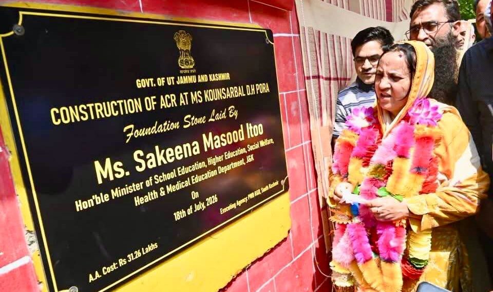 Sakeena Itoo lays foundation stone for development projects